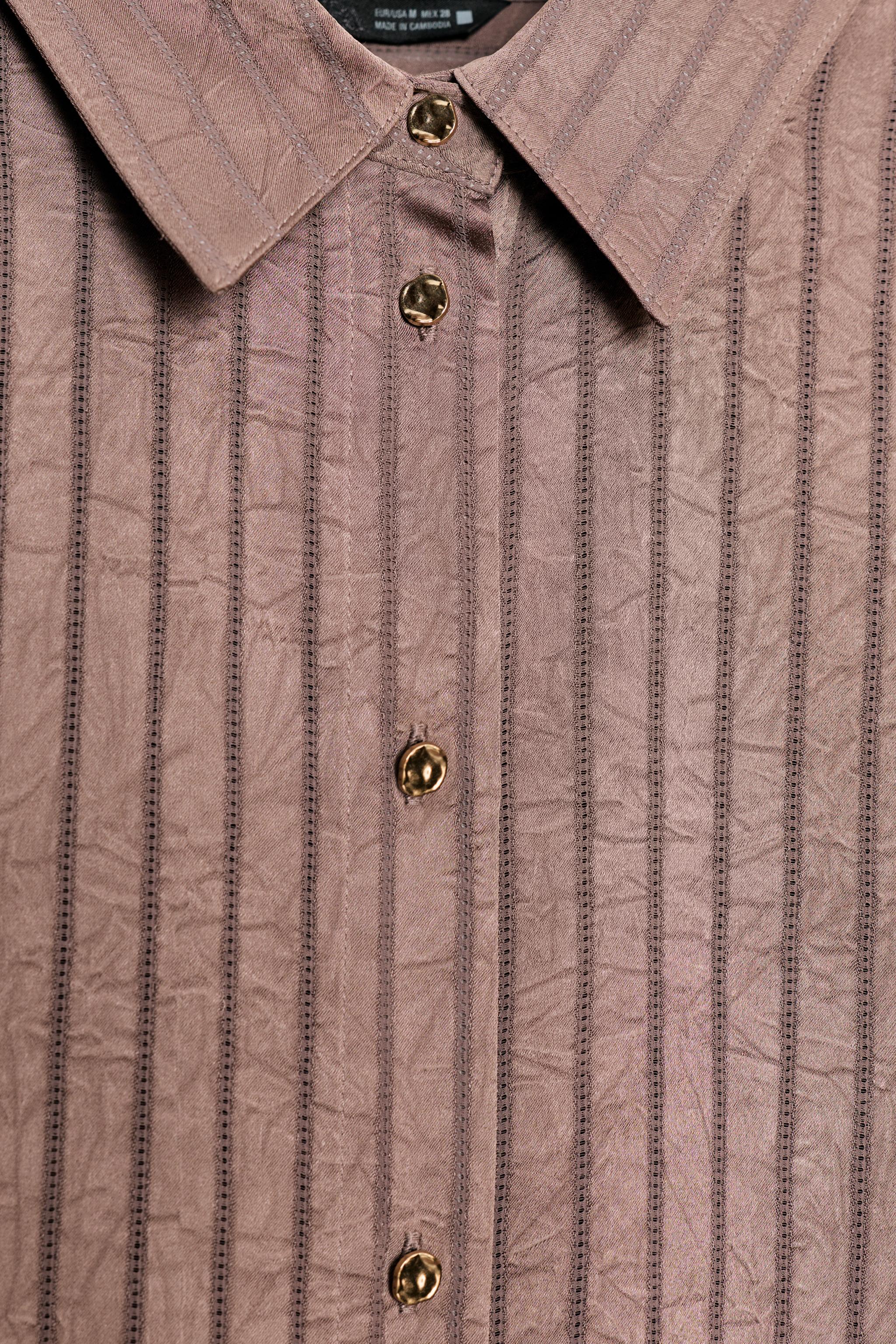 STRIPED SATIN EFFECT SHIRT